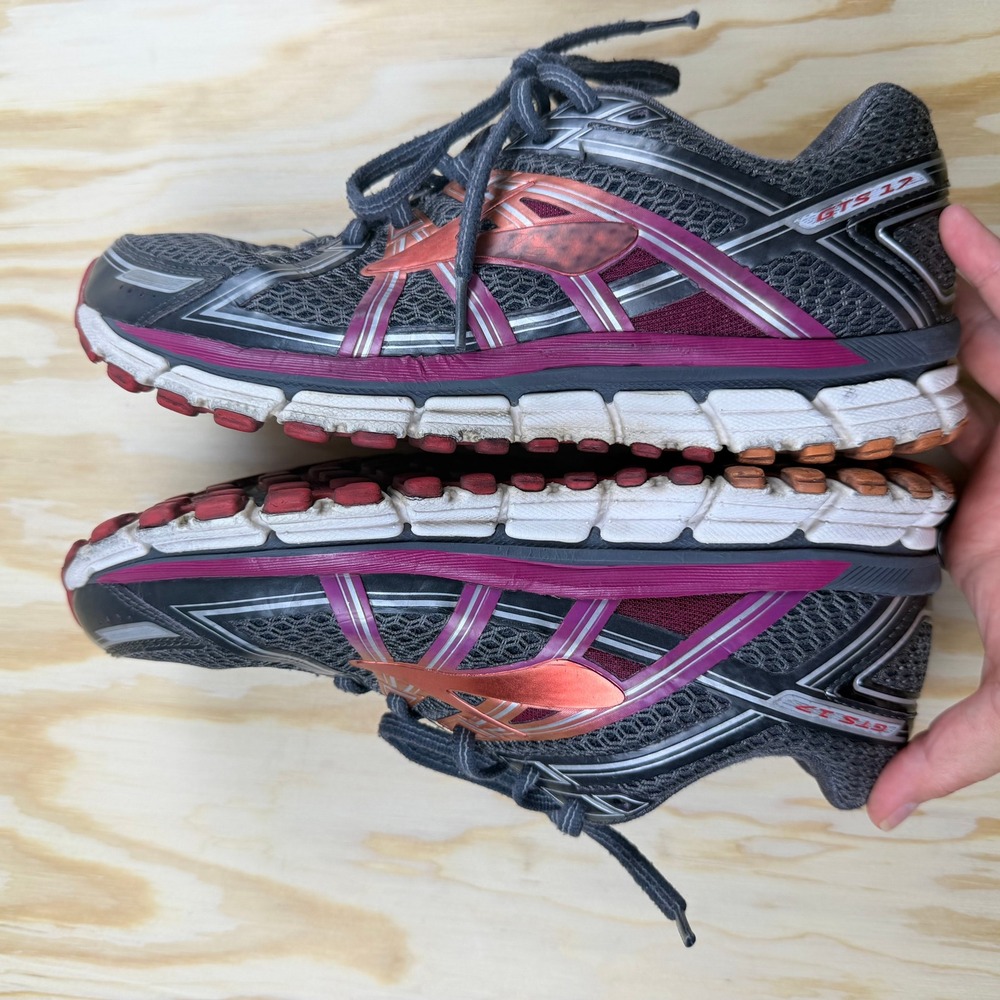 Brooks Adrenaline GTS 17 Womens 8.5 Wide Running Shoes Grey Pink 1202311D044 - Picture 4 of 10